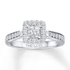 Thumbnail Image 0 of Previously Owned THE LEO Engagement Ring 3/4 ct tw Princess & Round-cut Diamonds 14K White Gold