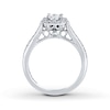 Thumbnail Image 1 of Previously Owned THE LEO Engagement Ring 3/4 ct tw Princess & Round-cut Diamonds 14K White Gold