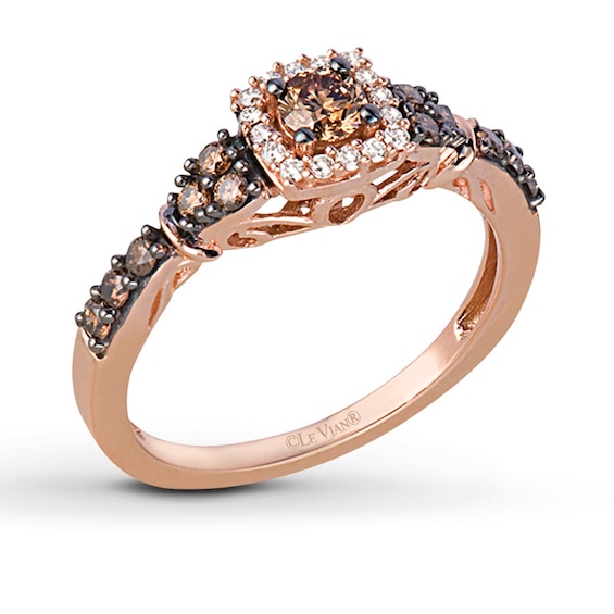 Previously Owned Le Vian Chocolate Diamonds 1/ ct tw Ring Round-cut 14K Strawberry Gold