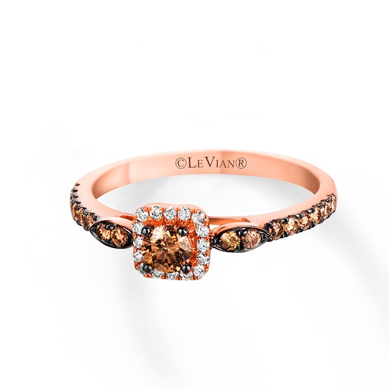 Previously Owned Le Vian Chocolate Diamond Ring 1/2 ct tw 14K Strawberry Gold