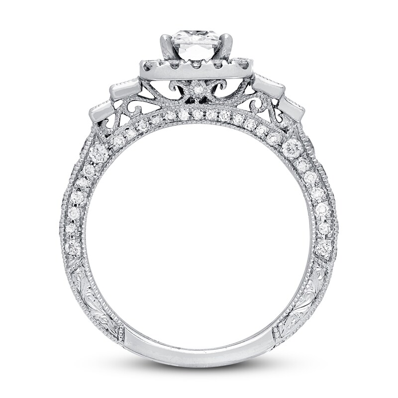 Main Image 2 of Previously Owned Neil Lane Engagement Ring 2-1/8 ct tw Radiant, Baguette & Round-cut Diamonds 14K White Gold