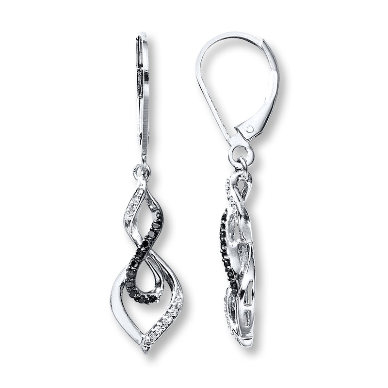 Main Image 1 of Previously Owned Infinity Earrings 1/6 ct tw Diamonds Sterling Silver