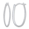 Thumbnail Image 1 of Previously Owned Hoop Earrings 1/6 ct tw Diamonds Sterling Silver