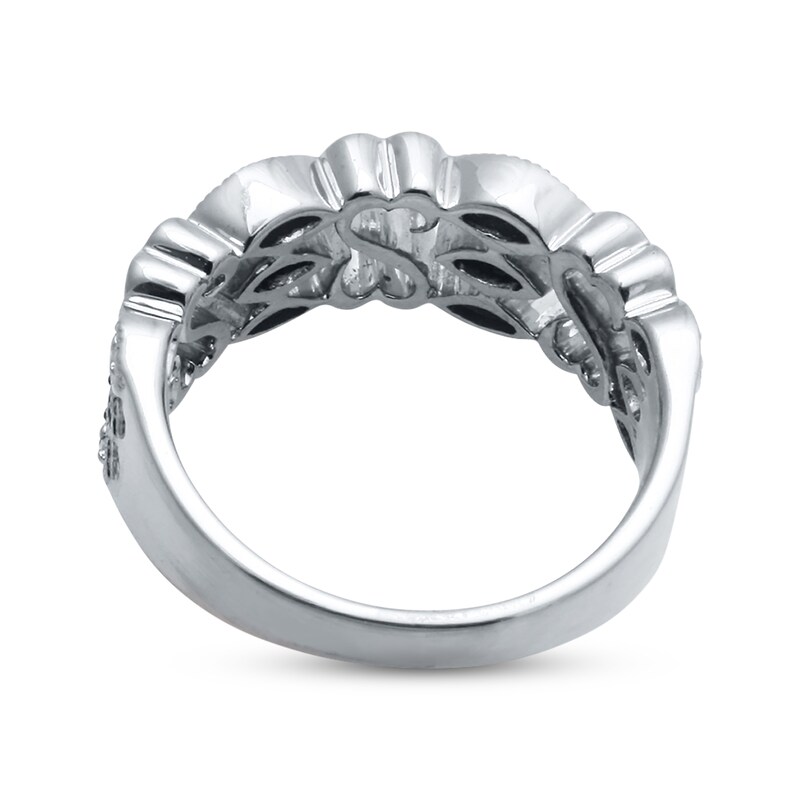 Main Image 2 of Previously Owned Black & White Diamond Fashion Ring 1/10 ct tw Sterling Silver