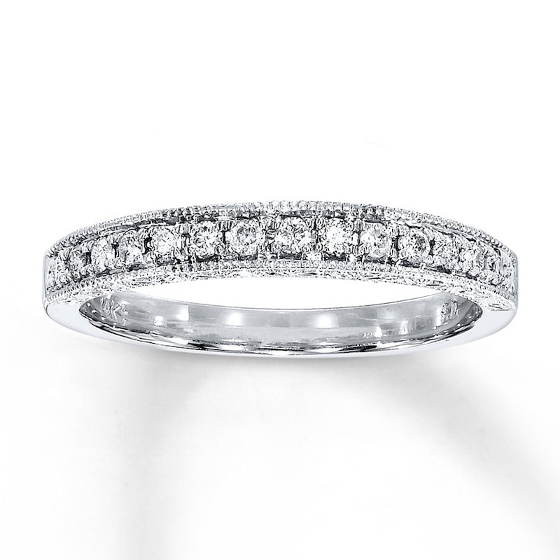 Main Image 1 of Previously Owned Diamond Wedding Band 1/5 ct tw Round-cut Diamonds 14K White Gold