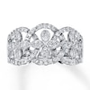 Thumbnail Image 1 of Previously Owned Diamond Floral Ring 1/2 ct tw Round-cut 10K White Gold