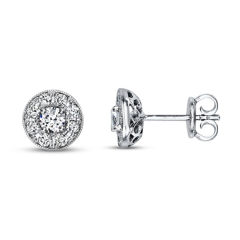 Main Image 1 of Previously Owned Neil Lane Earrings 1 ct tw Diamonds Round-cut 14K White Gold