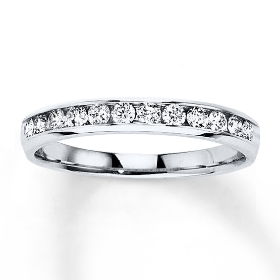 Previously Owned Diamond Anniversary Ring 3/8 ct tw Round-cut 10K White Gold