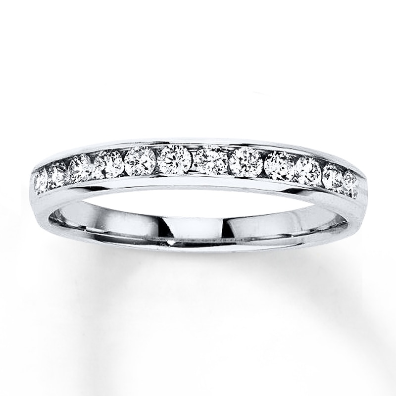 Main Image 1 of Previously Owned Diamond Anniversary Ring 3/8 ct tw Round-cut 10K White Gold