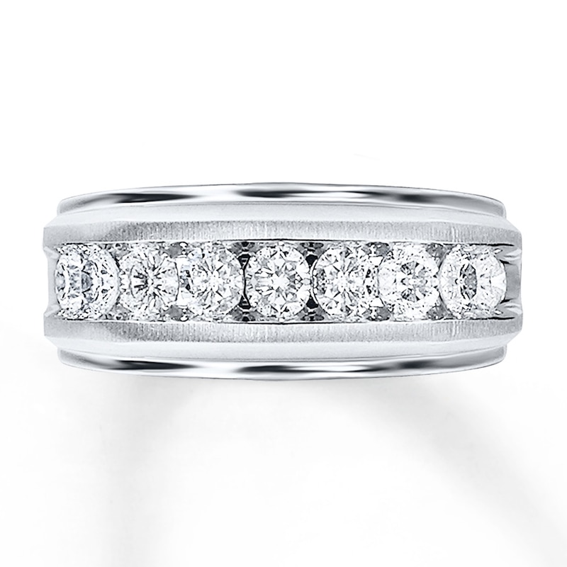 Main Image 1 of Previously Owned Diamond Men's Wedding Band 1 ct tw Round-cut 14K White Gold
