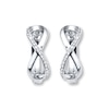 Thumbnail Image 1 of Previously Owned Infinity Hoop Earrings 1/10 ct tw Diamonds Sterling Silver