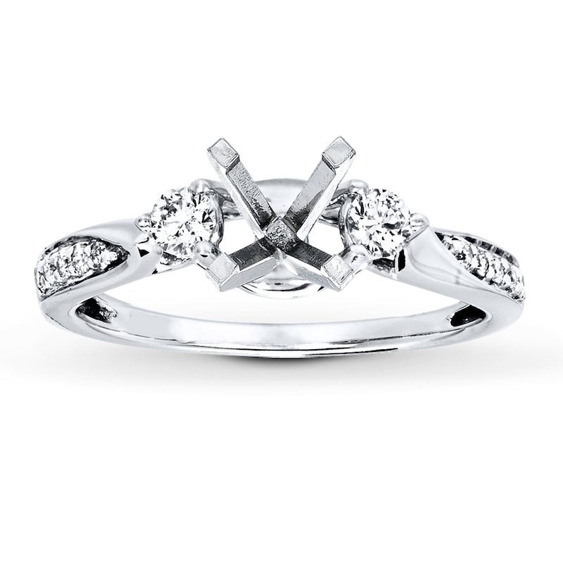 Main Image 1 of Previously Owned Diamond Ring Setting 1/4 ct tw Round-cut 14K White Gold