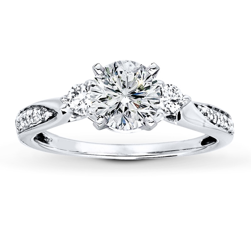 Main Image 3 of Previously Owned Diamond Ring Setting 1/4 ct tw Round-cut 14K White Gold
