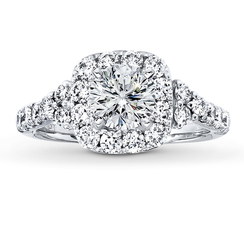 Main Image 3 of Previously Owned Diamond Ring Setting 1 ct tw Round-cut 18K White Gold