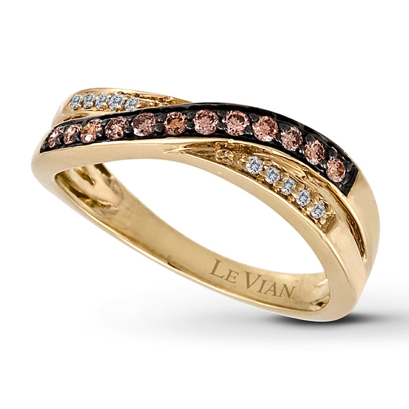 Main Image 1 of Previously Owned Le Vian Chocolate Diamond Ring 1/4 ct tw Round-cut 14K Honey Gold - Size 10.25