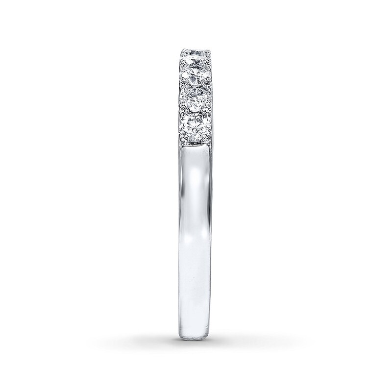 Main Image 3 of Previously Owned THE LEO Diamond 3/8 ct tw Anniversary Ring Round-cut 14K White Gold Size 4.5