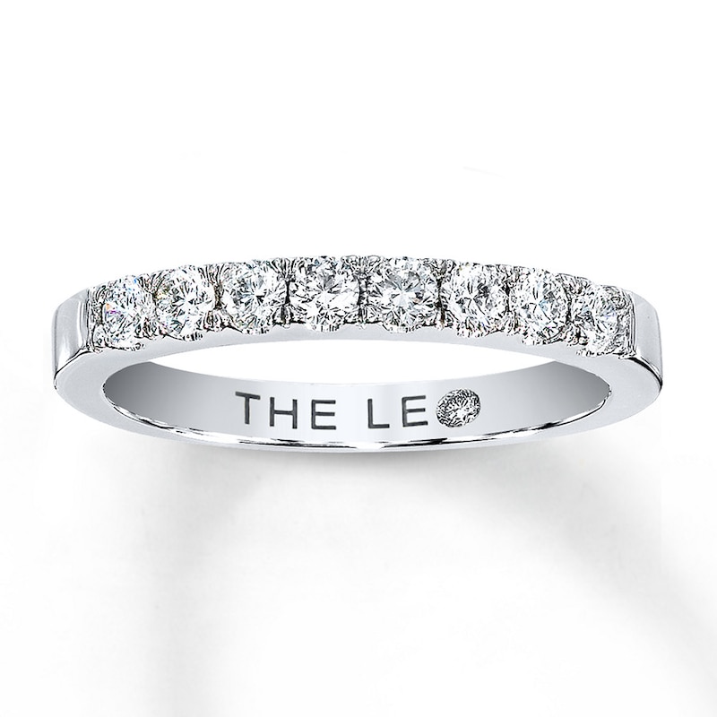 Main Image 1 of Previously Owned THE LEO Diamond 3/8 cttw Anniversary Ring Round-cut 14K White Gold Size 9