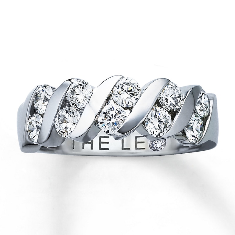 Main Image 1 of Previously Owned THE LEO Diamonds 1 ct tw Anniversary Ring 14K White Gold Size 9.75