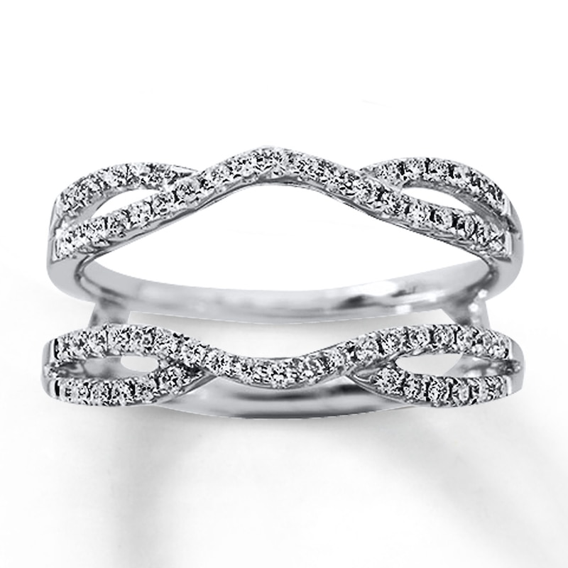 Main Image 1 of Previously Owned Diamond Enhancer Ring 1/3 ct tw Round-cut 14K White Gold - Size 9.25