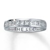 Thumbnail Image 1 of Previously Owned THE LEO Anniversary Band 1 ct tw Princess-cut Diamonds 14K White Gold Size 4.75
