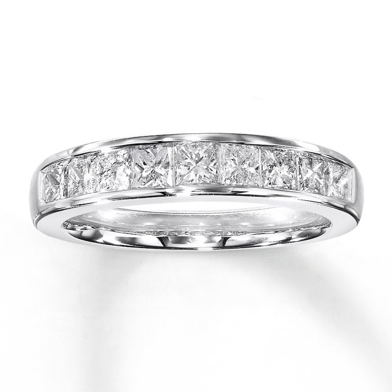 Main Image 1 of Previously Owned Diamond Anniversary Band 1 ct tw Princess-cut 14K White Gold Size 4.75