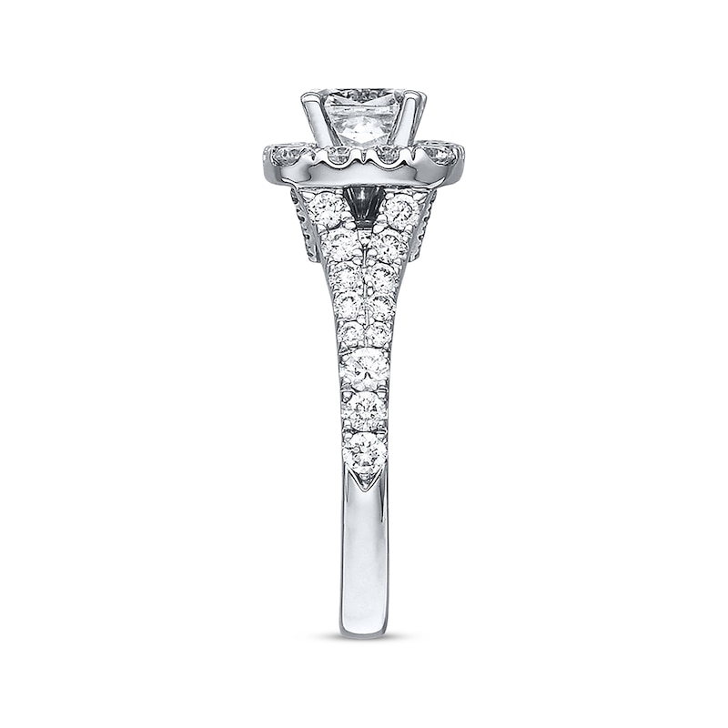 Main Image 2 of Previously Owned Neil Lane Engagement Ring 2-1/6 ct tw Cushion & Round-cut Diamonds 14K White Gold - Size 4.5