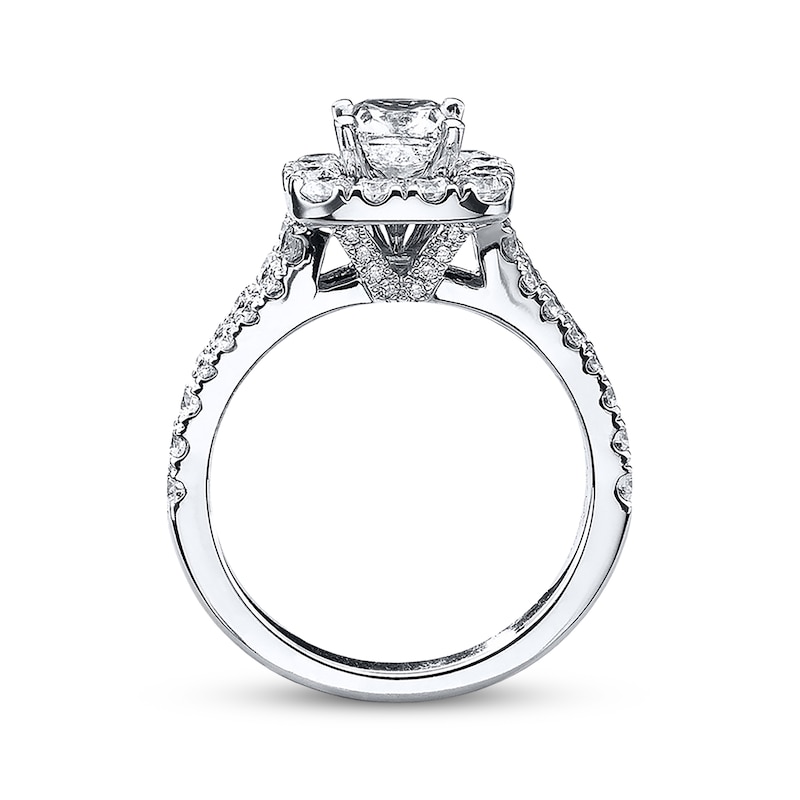 Main Image 3 of Previously Owned Neil Lane Engagement Ring 2-1/6 ct tw Cushion & Round-cut Diamonds 14K White Gold - Size 4.5