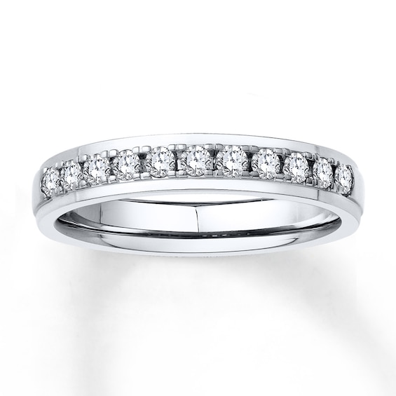 Previously Owned Diamond Anniversary Band 1/3 ct tw Round-cut 10K White Gold Size 4