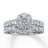 Thumbnail Image 1 of Previously Owned THE LEO Diamond Bridal Set 2 ct tw Round-cut 14K White Gold - Size 4.5