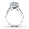 Previously Owned Diamond Engagement Ring 3 ct tw Princess & Round-cut 14K White Gold