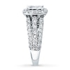 Previously Owned Diamond Engagement Ring 3 ct tw Princess & Round-cut 14K White Gold