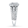 Thumbnail Image 2 of Previously Owned Diamond Engagement Ring 3 ct tw Princess & Round-cut 14K White Gold - Size 12