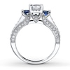 Thumbnail Image 2 of Previously Owned Diamond/Sapphire Ring 1 ct tw Princess-cut 14K White Gold - Size 9.5