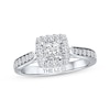 Previously Owned THE LEO Engagement Ring 3/4 ct tw Princess & Round-cut Diamonds 14K White Gold