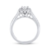 Previously Owned THE LEO Engagement Ring 3/4 ct tw Princess & Round-cut Diamonds 14K White Gold