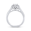 Thumbnail Image 1 of Previously Owned THE LEO Engagement Ring 3/4 ct tw Princess & Round-cut Diamonds 14K White Gold - Size 10