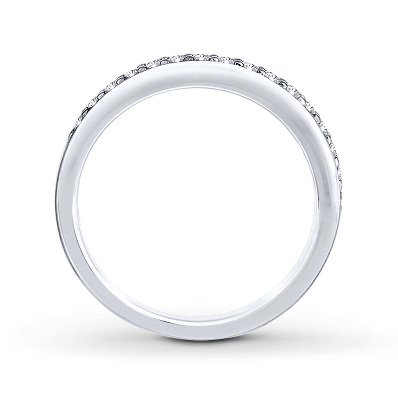Main Image 2 of Previously Owned THE LEO Diamond Band 1/4 ct tw Round-cut 14K White Gold - Size 4