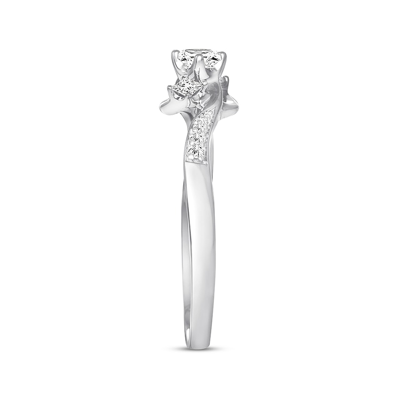 Main Image 2 of Previously Owned Diamond Promise Ring 1/5 ct tw Princess/Round 10K White Gold
