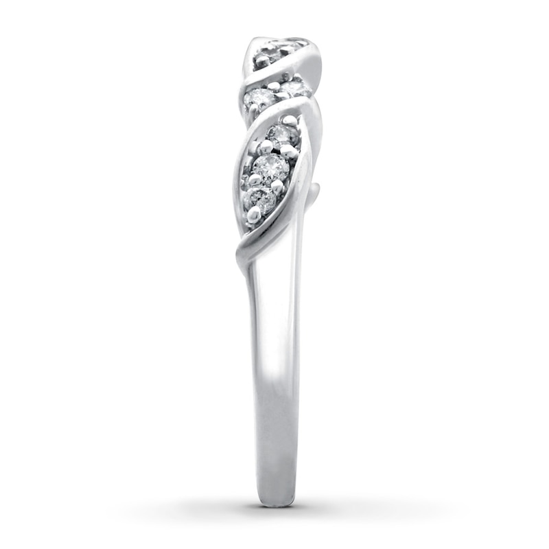 Main Image 3 of Previously Owned Diamond Anniversary Ring 1/5 ct tw Round-cut Sterling Silver