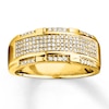 Previously Owned Men's Diamond Wedding Band 1/2 ct tw Round-cut 10K Yellow Gold