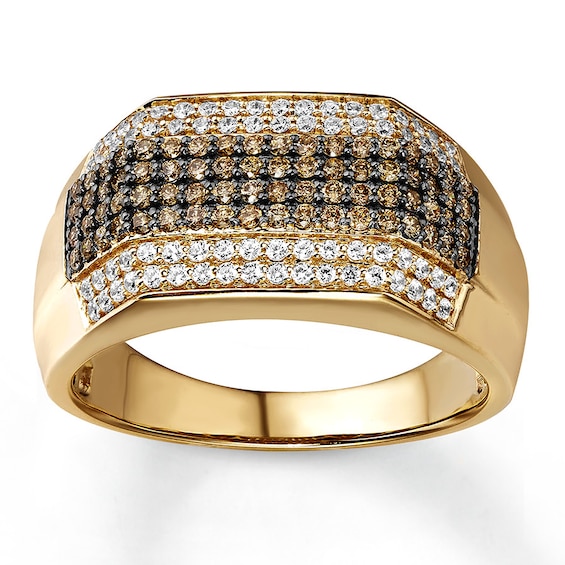 Previously Owned Men's Diamond Band 1 ct tw White & Brown 10K Yellow Gold