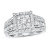 Thumbnail Image 1 of Previously Owned Diamond Engagement Ring 1 ct tw Round & Baguette-cut 14K White Gold