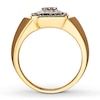 Previously Owned Men's Brown/White Diamond Ring 1/3 ct tw Round-cut 10K Yellow Gold