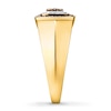 Previously Owned Men's Brown/White Diamond Ring 1/3 ct tw Round-cut 10K Yellow Gold