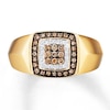 Previously Owned Brown/White Diamond Ring 1/3 ct tw Round-cut 10K Yellow Gold