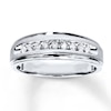 Thumbnail Image 1 of Previously Owned Men's Diamond Wedding Band 1/4 ct tw Round-cut 10K White Gold
