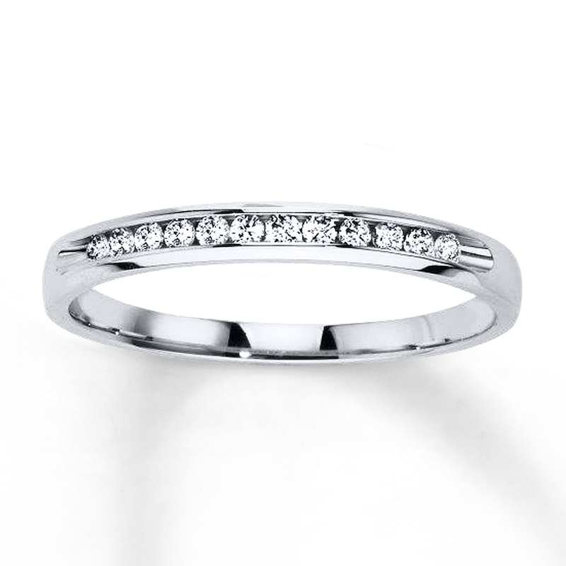 Main Image 1 of Previously Owned Diamond Anniversary Ring 1/8 ct tw Round-cut 10K White Gold