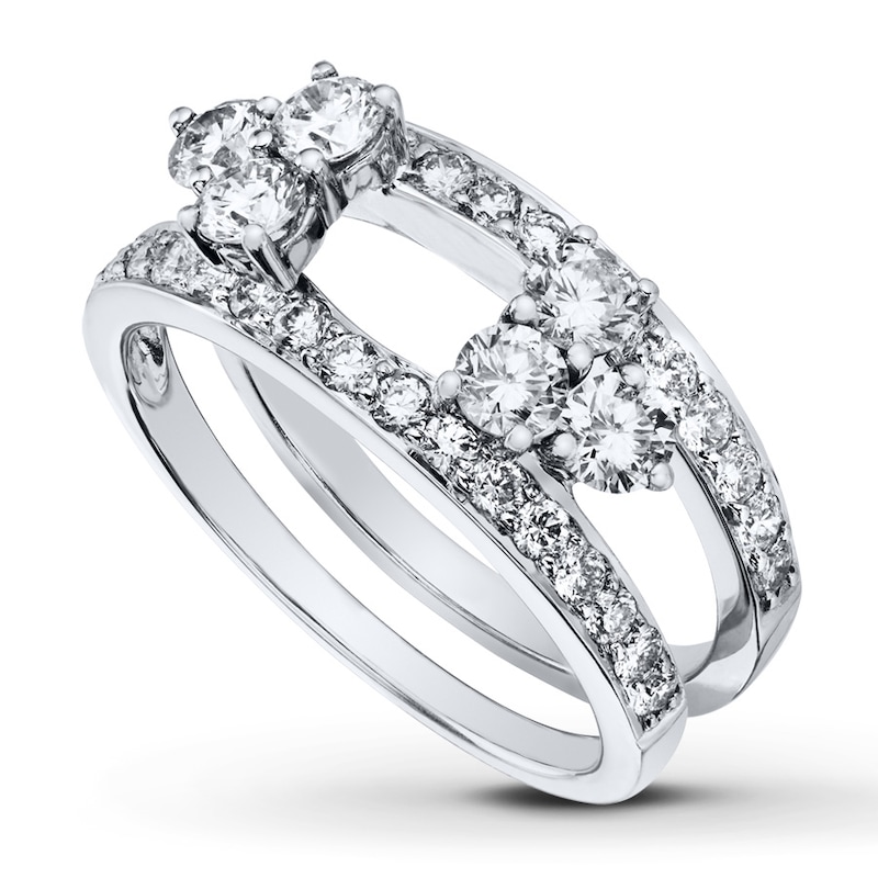 Main Image 1 of Previously Owned Diamond Enhancer Rings 1-1/5 ct tw Round-cut 14K White Gold