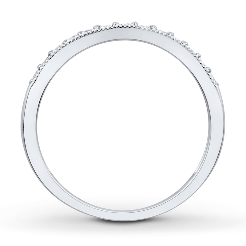 Main Image 2 of Previously Owned Diamond Wedding Band 1/5 ct tw Round-cut 10K White Gold