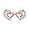 Thumbnail Image 1 of Previously Owned Diamond Earrings 1/20 ct tw Round-cut 10K Rose Gold & Sterling Silver